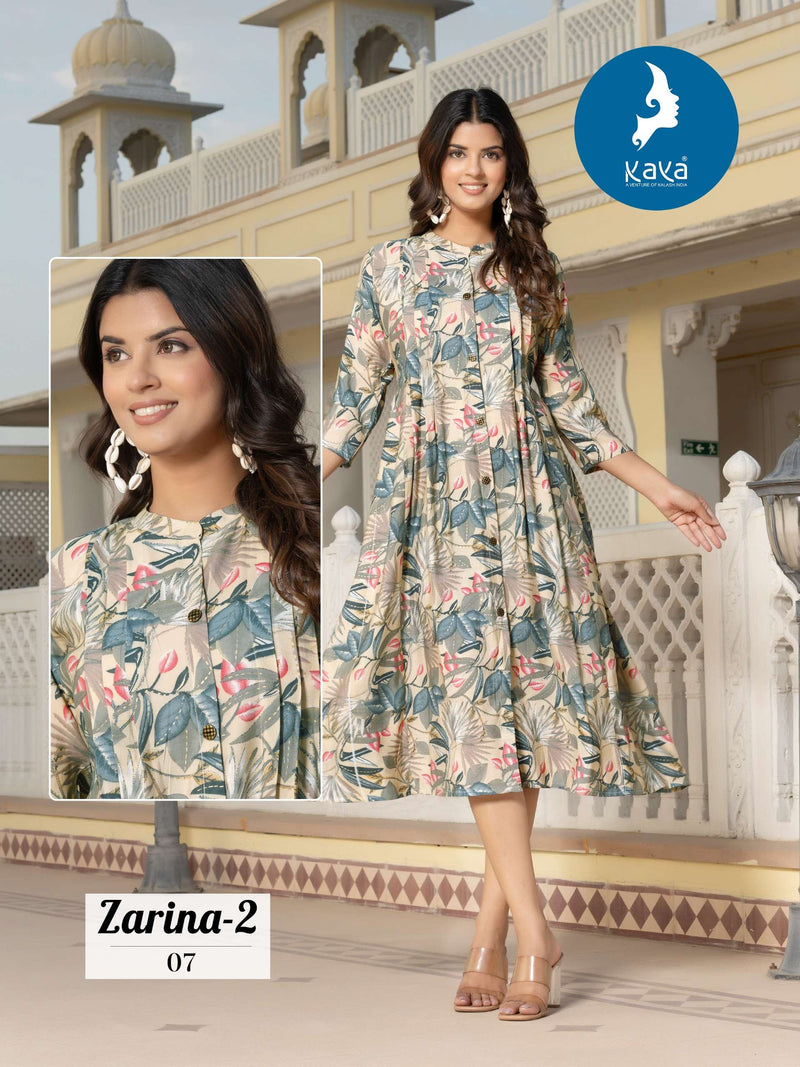 Kaya Zarina Vol 2 Chanderi  Foil Print Casualwear Anarkali Gown