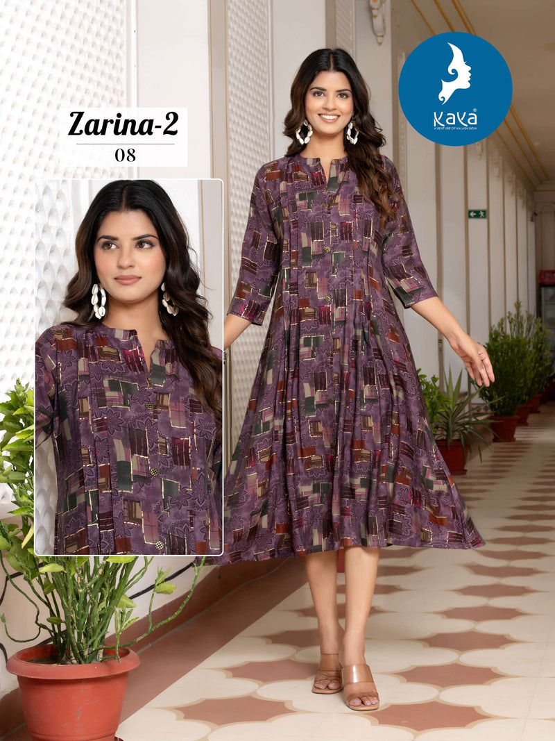 Kaya Zarina Vol 2 Chanderi  Foil Print Casualwear Anarkali Gown