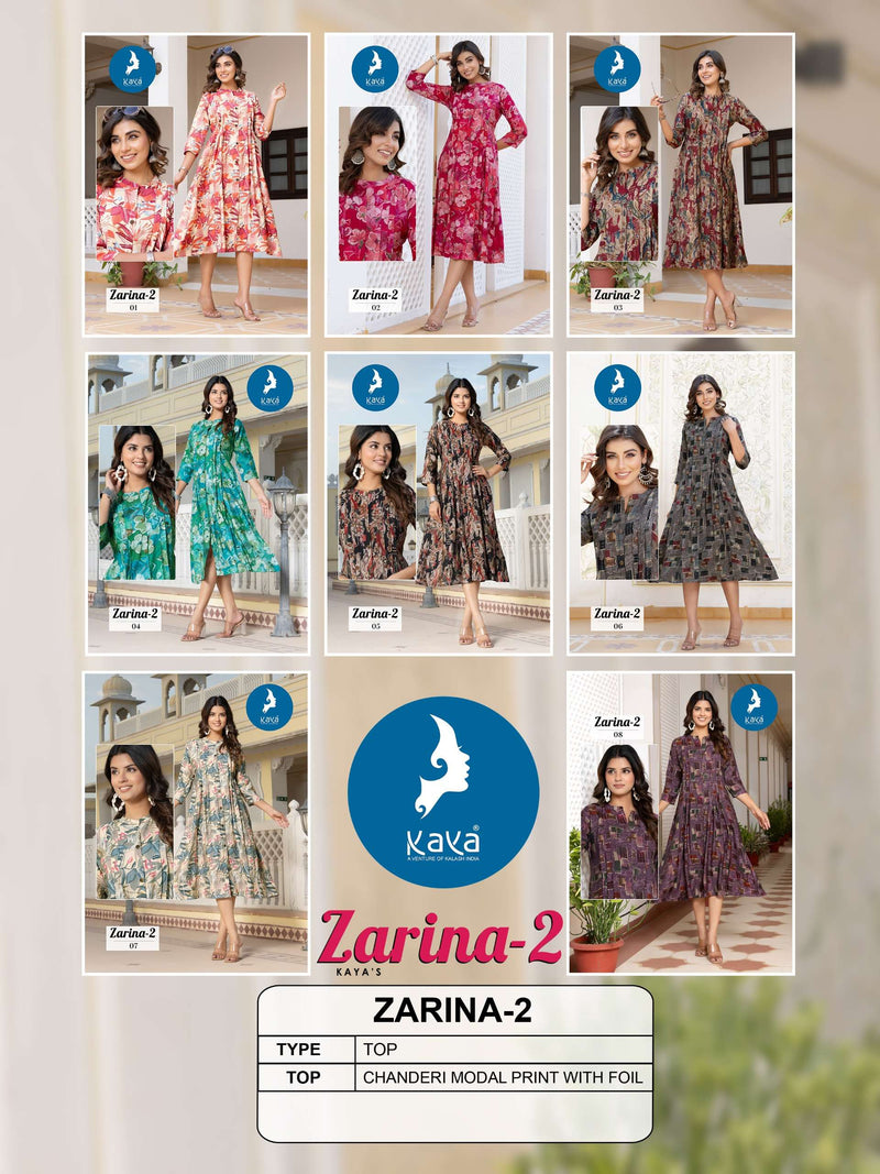 Kaya Zarina Vol 2 Chanderi  Foil Print Casualwear Anarkali Gown