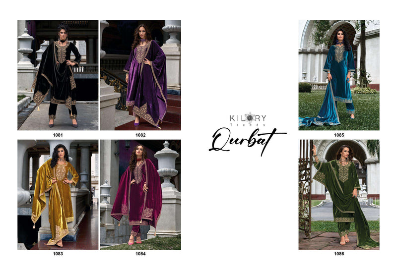 Kilory Trends Qurbat Velvet Coding Embroidery Work Party Wear Salwar Suit