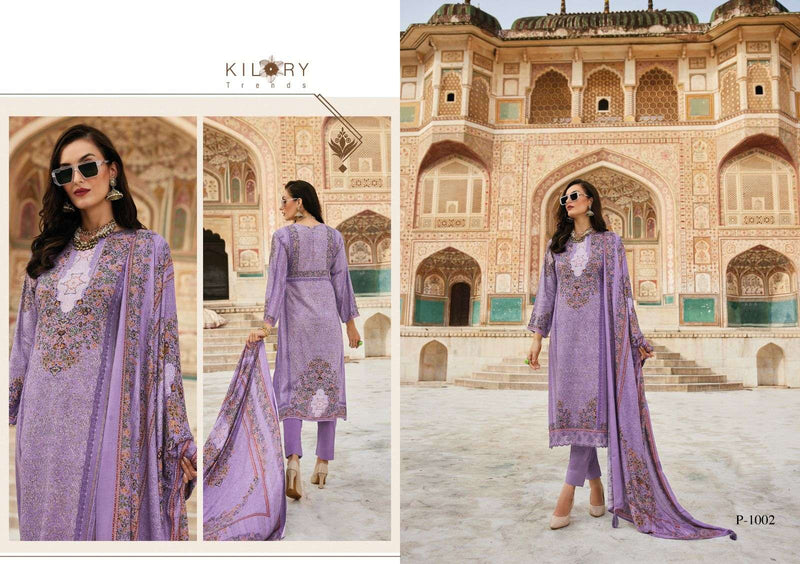 Kilory Trendz Naqsh Viscose Pashmina Digital Print Fancy Embroidery Salwar Suit