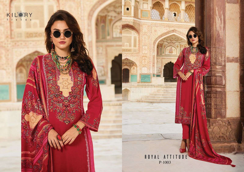 Kilory Trendz Naqsh Viscose Pashmina Digital Print Fancy Embroidery Salwar Suit