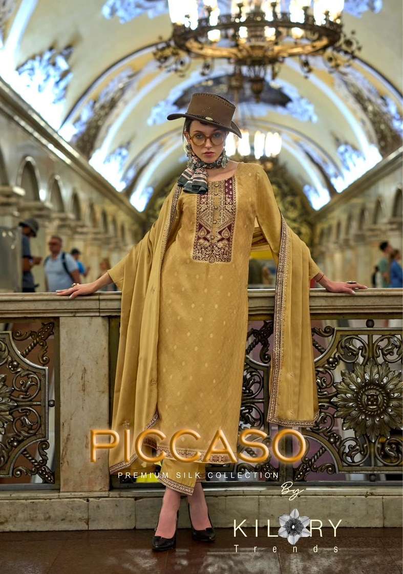 Kilory Trendz Piccaso Silk Fancy Handwork Work Designer Salwar Suit