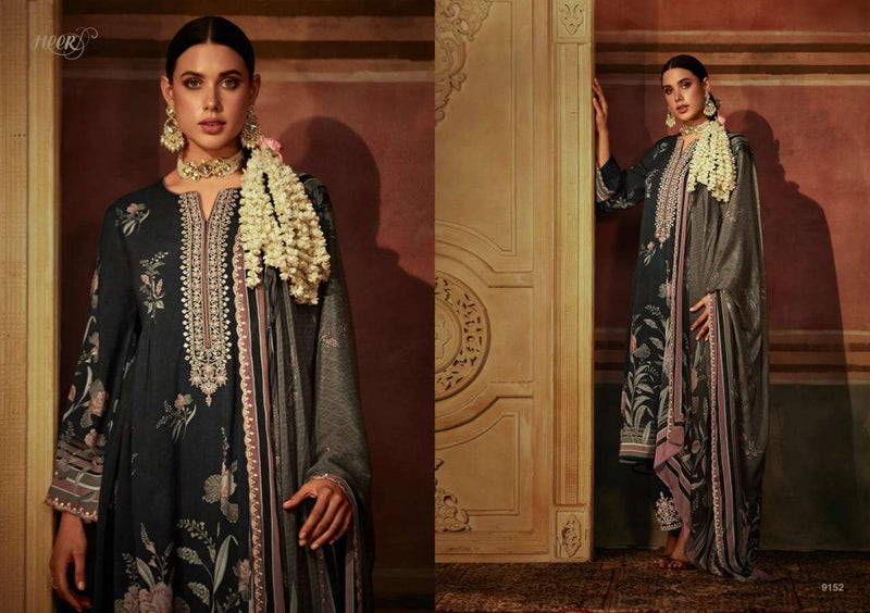 Kimora  Zulfa Muslin With Digital Print Embroidery On Neckline And Sleeves Partywear suit