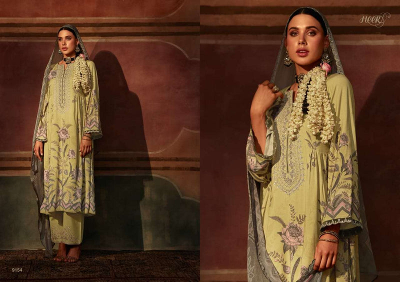 Kimora  Zulfa Muslin With Digital Print Embroidery On Neckline And Sleeves Partywear suit