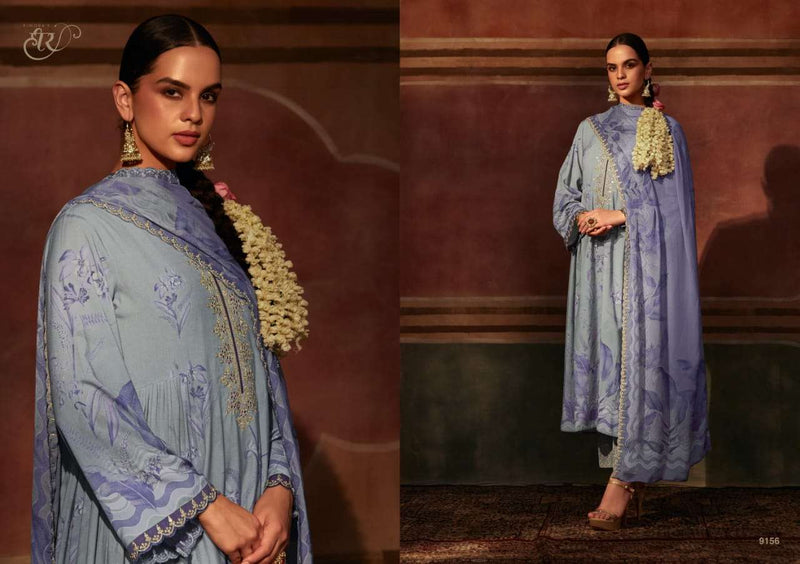 Kimora  Zulfa Muslin With Digital Print Embroidery On Neckline And Sleeves Partywear suit