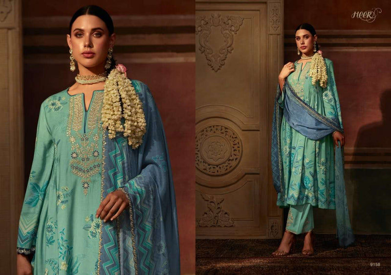 Kimora  Zulfa Muslin With Digital Print Embroidery On Neckline And Sleeves Partywear suit