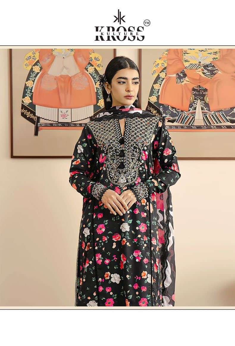 Kross Kulture Design No 2013 Cotton Print Embroidery Patches Salwar Kameez