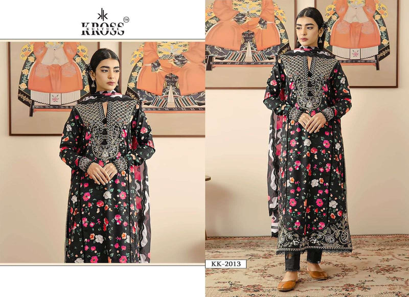 Kross Kulture Design No 2013 Cotton Print Embroidery Patches Salwar Kameez