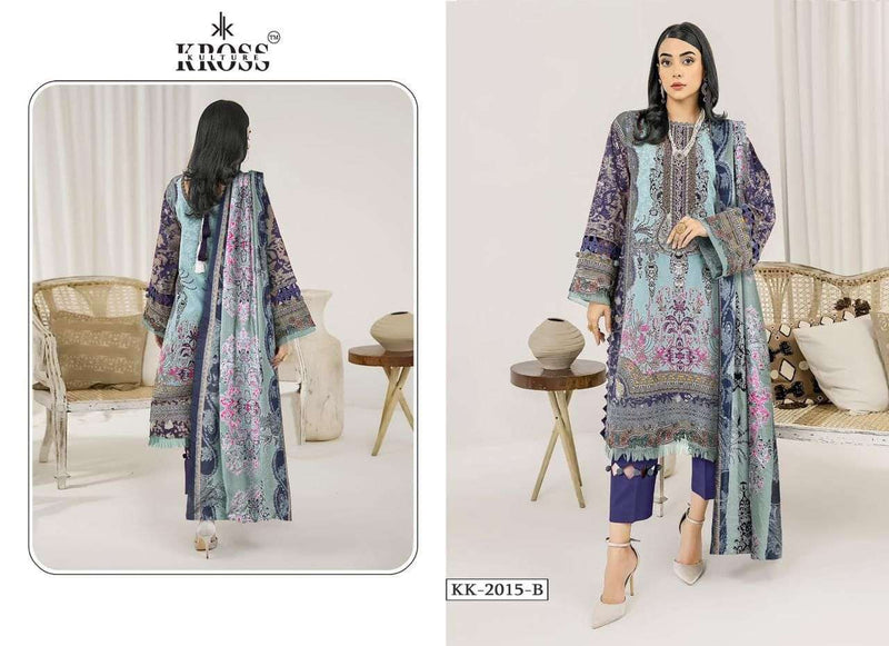 Kross Culture Design No 2015 Cotton Print Embroidery Patches Suit