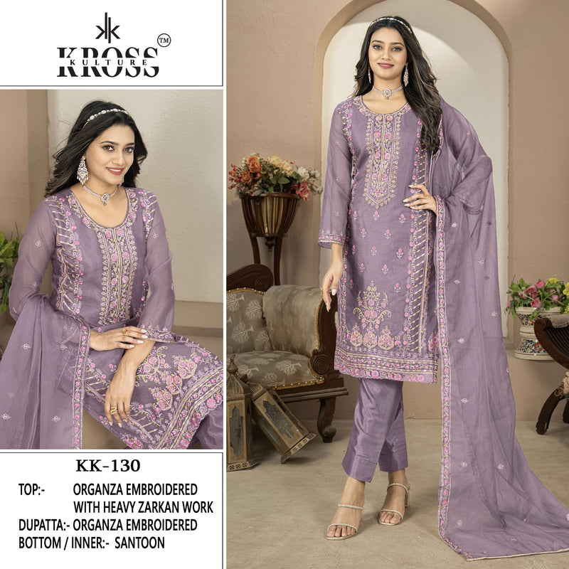 Kross Kulture Kk 130 Organza Embroidery Party Wear Suit