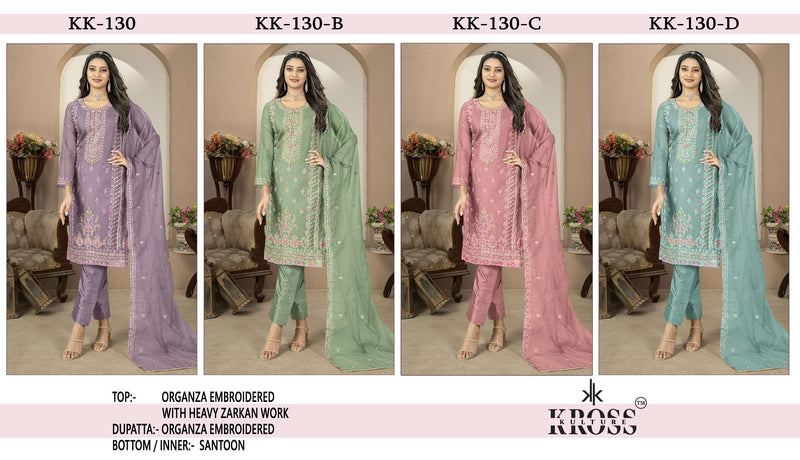 Kross Kulture Kk 130 Organza Embroidery Party Wear Suit