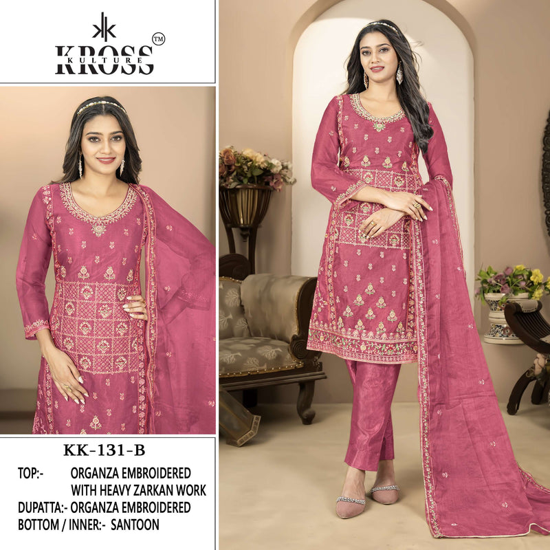 Kross Kulture Kk 131 Organza Embroidery Party Wear Suit