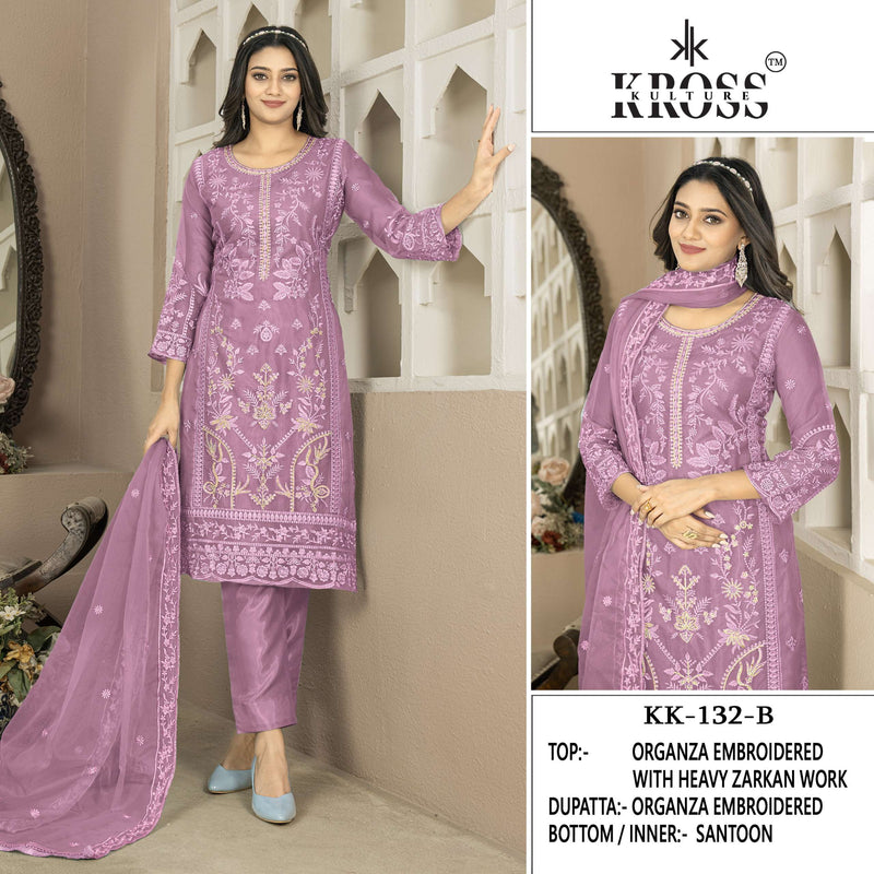 Kross Kulture Kk 132 Organza Embroidery Fancy Salwar Suit