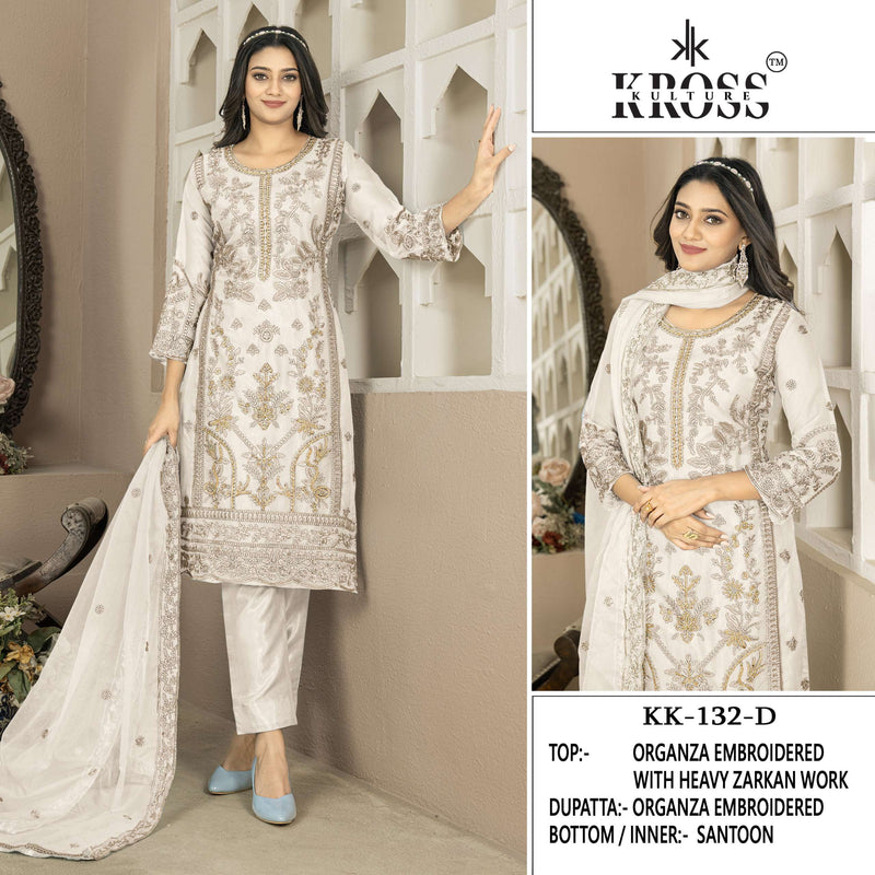 Kross Kulture Kk 132 Organza Embroidery Fancy Salwar Suit