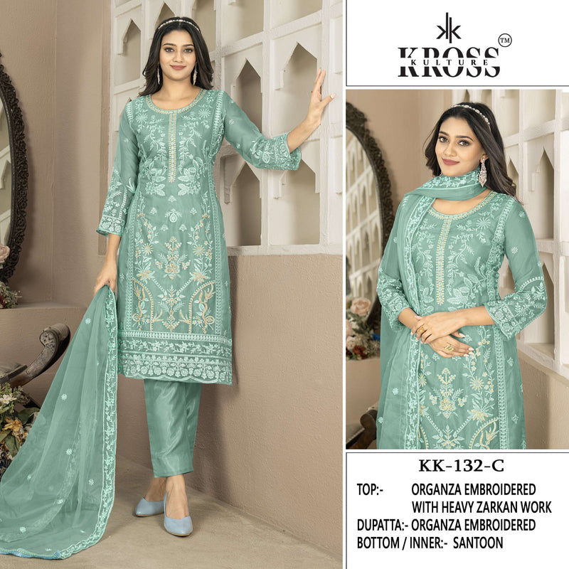 Kross Kulture Kk 132 Organza Embroidery Fancy Salwar Suit