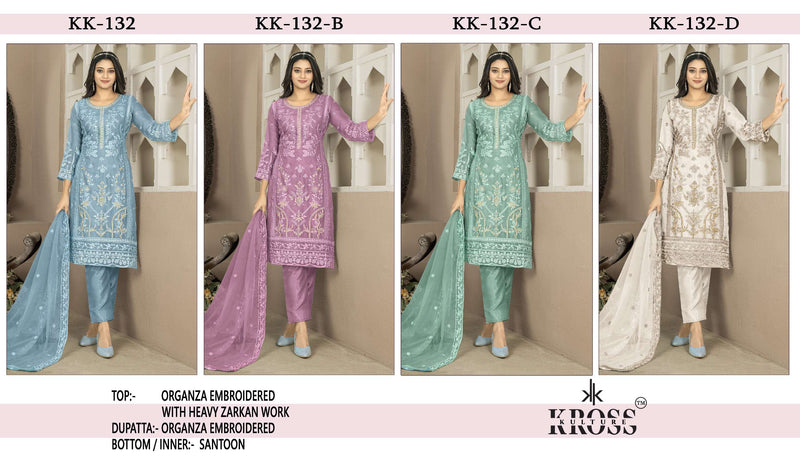 Kross Kulture Kk 132 Organza Embroidery Fancy Salwar Suit