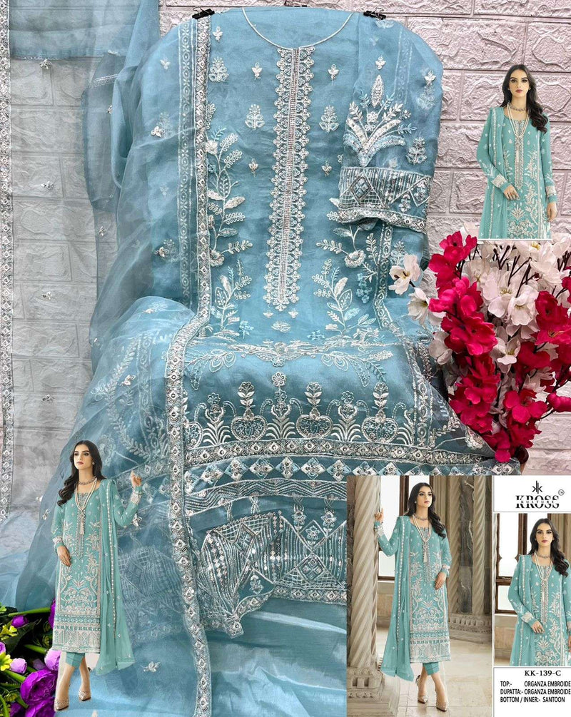 Kross Kulture Kk 139 Organza Party Wear Salwar Suit