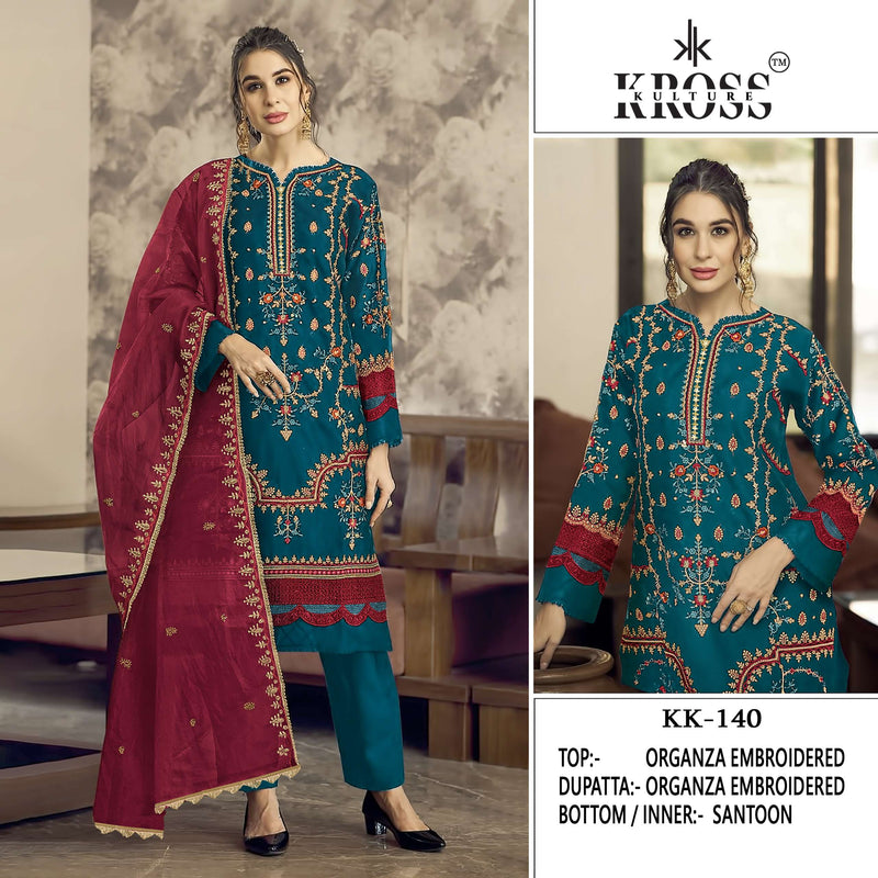 Kross Kulture Kk 140 Organza Embroidery Fancy Salwar Kameez