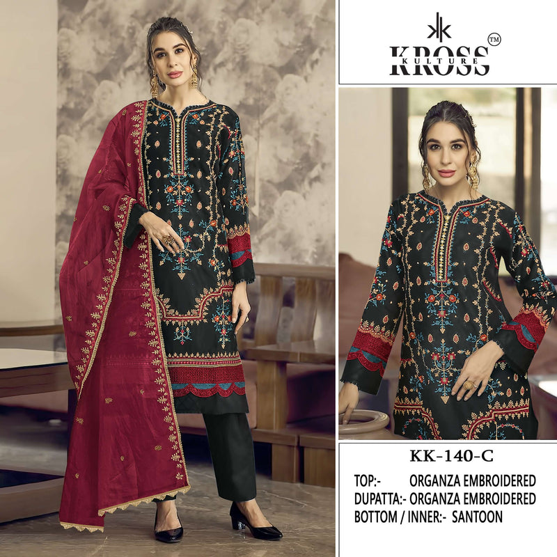 Kross Kulture Kk 140 Organza Embroidery Fancy Salwar Kameez