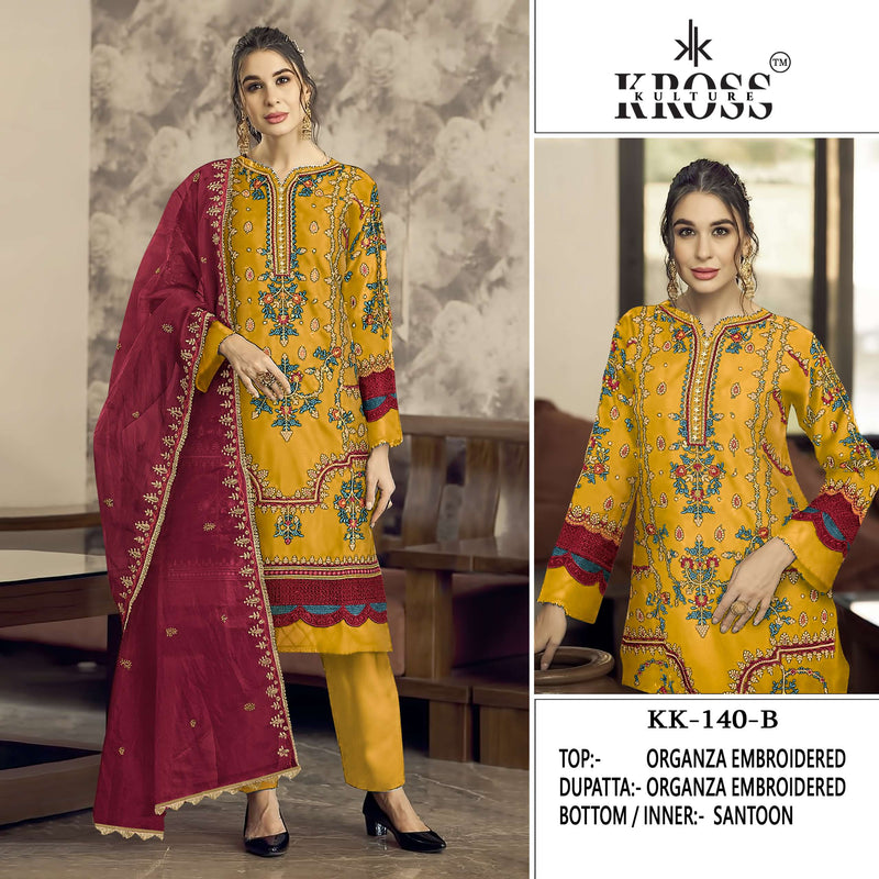 Kross Kulture Kk 140 Organza Embroidery Fancy Salwar Kameez