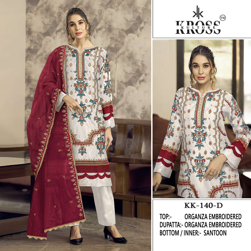 Kross Kulture Kk 140 Organza Embroidery Fancy Salwar Kameez