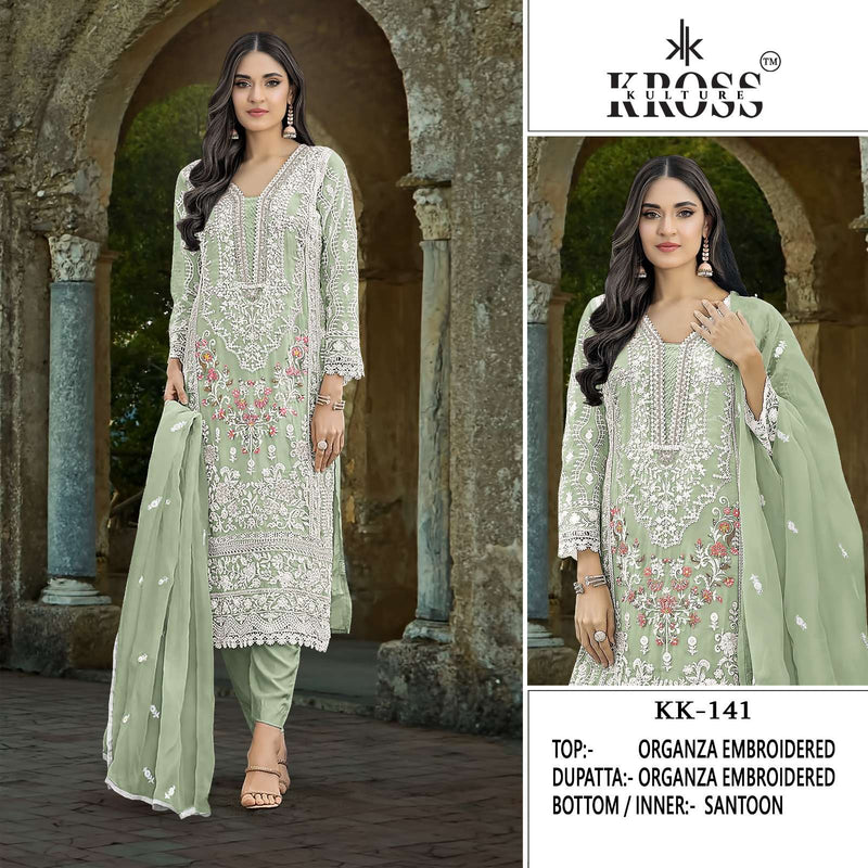 Kross Kulture Kk 141 Organza Embroidery Fancy Salwar Suit