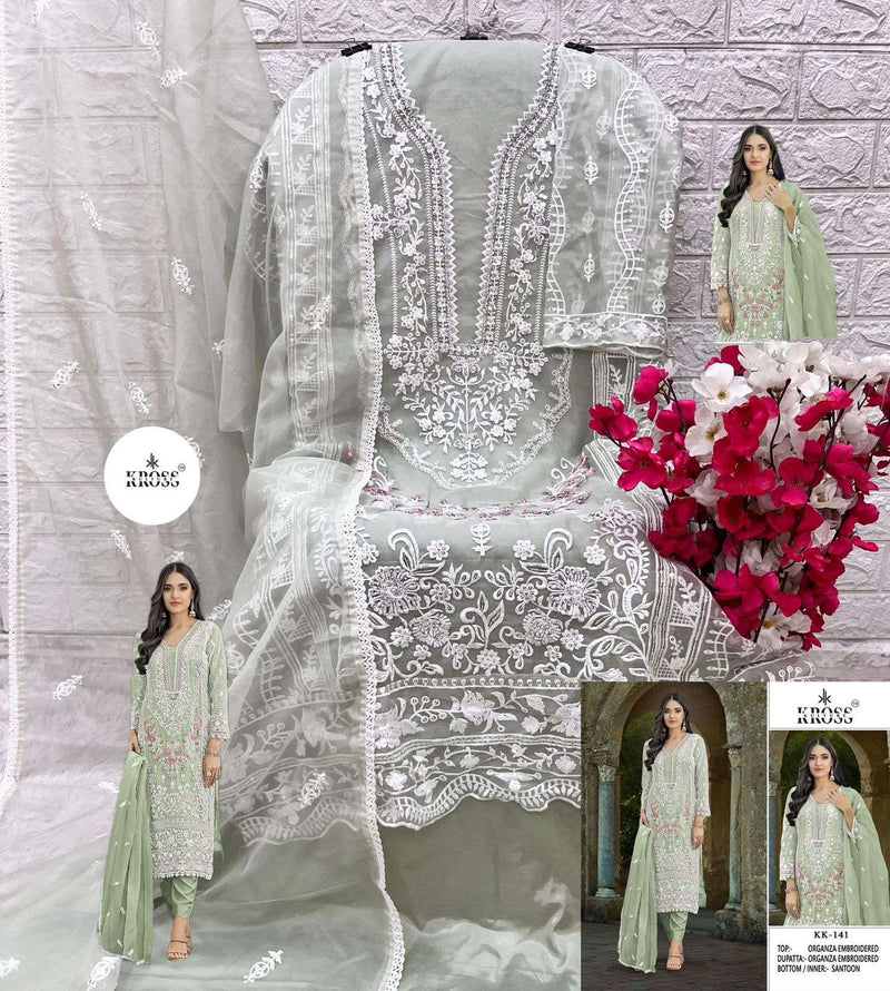 Kross Kulture Kk 141 Organza Embroidery Fancy Salwar Suit