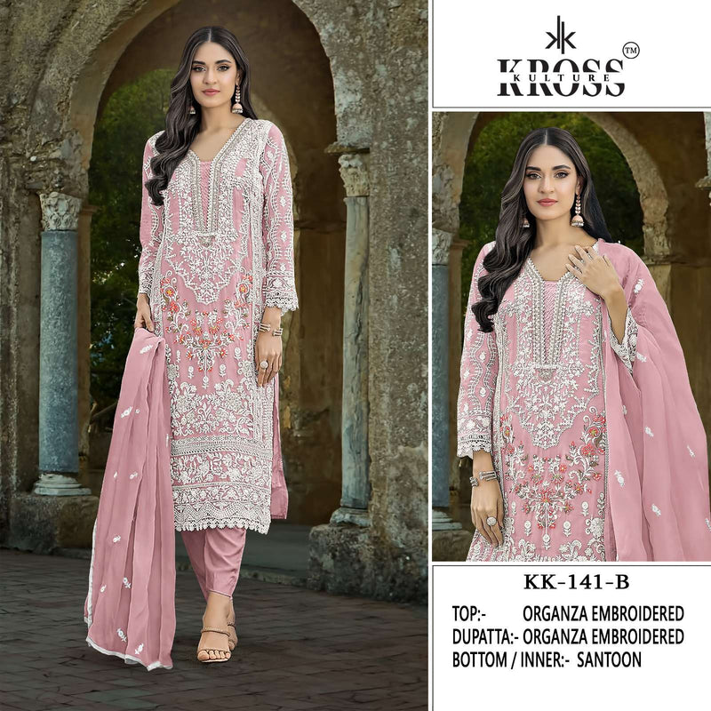 Kross Kulture Kk 141 Organza Embroidery Fancy Salwar Suit