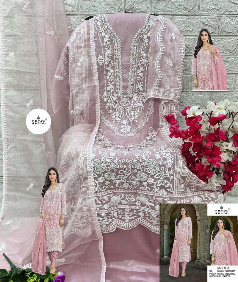 Kross Kulture Kk 141 Organza Embroidery Fancy Salwar Suit