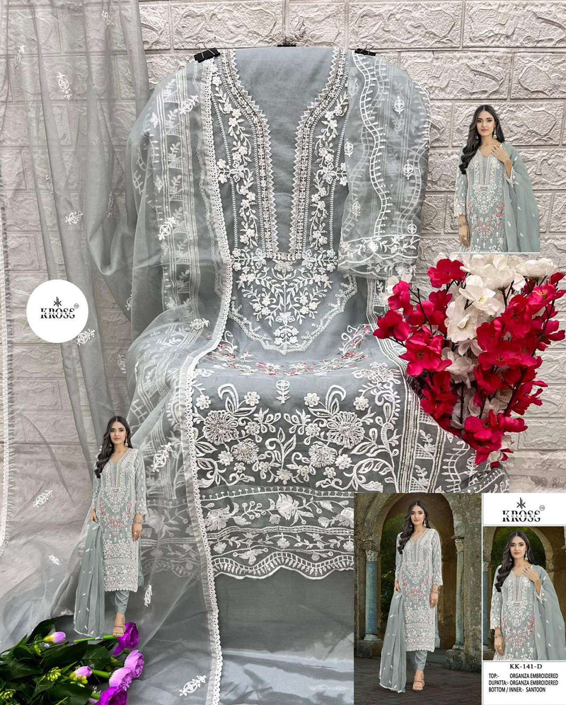 Kross Kulture Kk 141 Organza Embroidery Fancy Salwar Suit