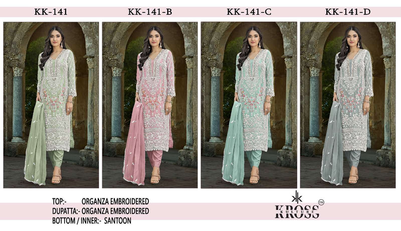 Kross Kulture Kk 141 Organza Embroidery Fancy Salwar Suit