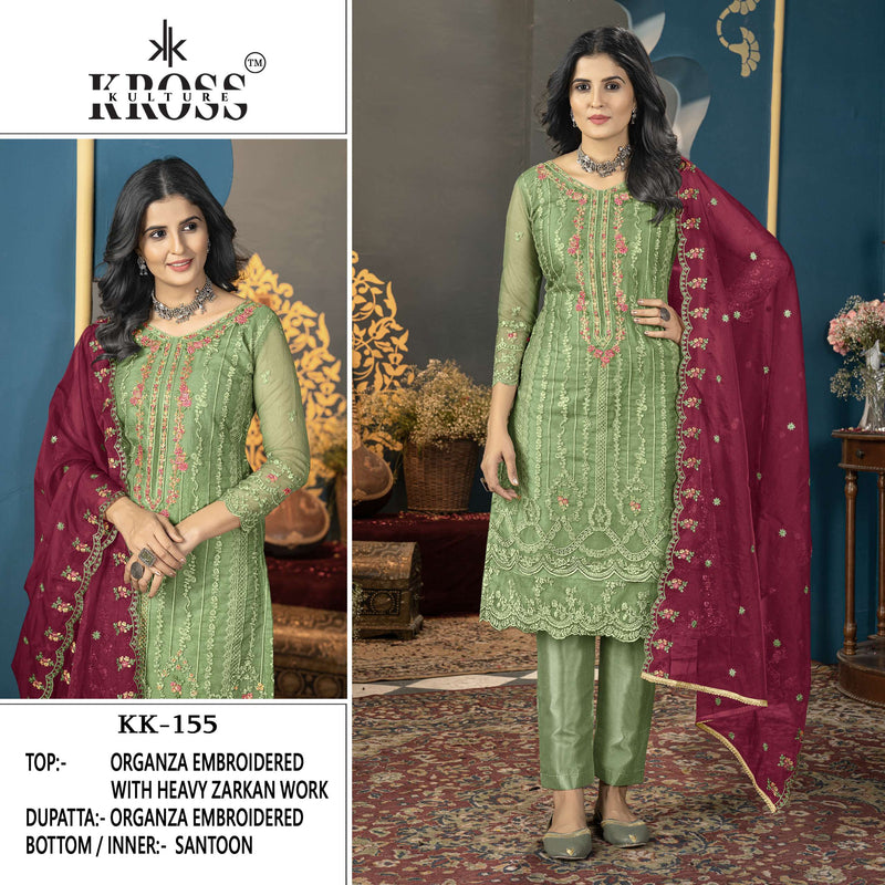 Kross Kulture Kk 155 Organza Embroidery Fancy Salwar Kameez