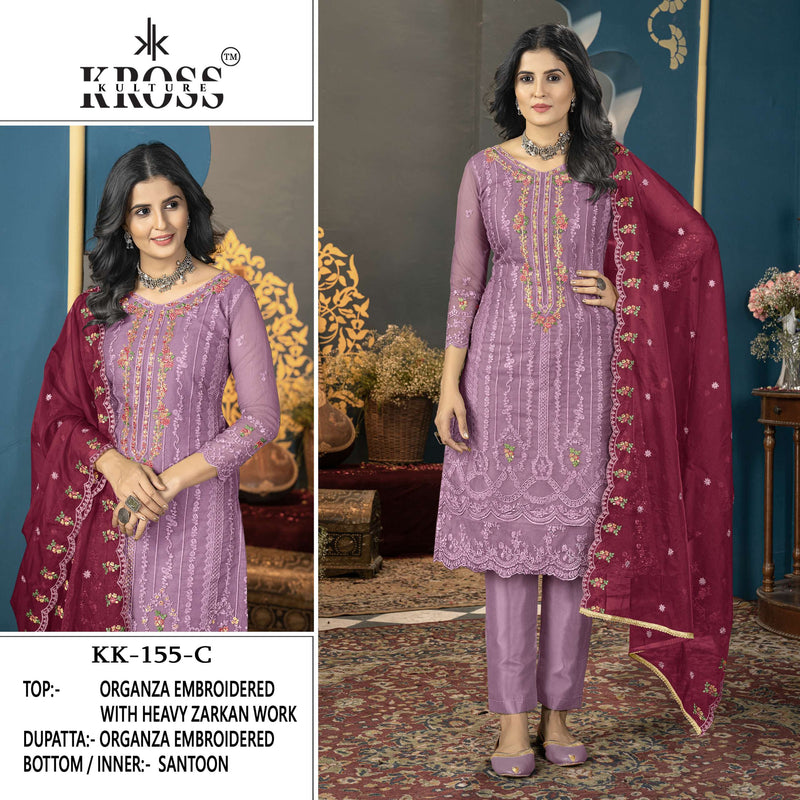 Kross Kulture Kk 155 Organza Embroidery Fancy Salwar Kameez