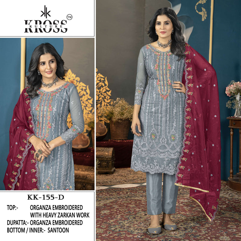 Kross Kulture Kk 155 Organza Embroidery Fancy Salwar Kameez