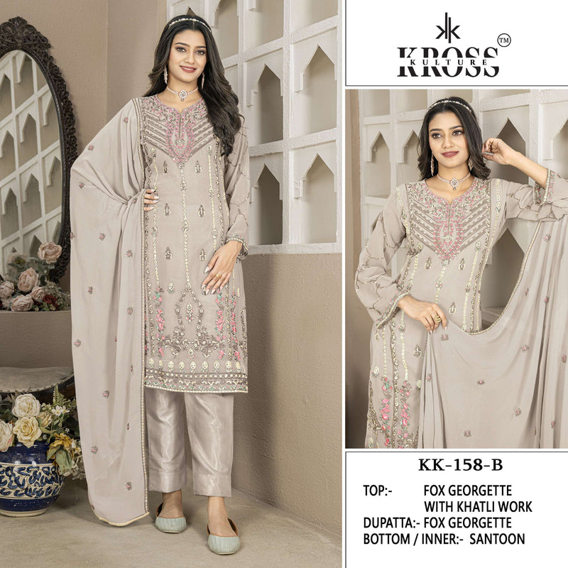 Kross Kulture Kk 158 Georgette Embroidery Designer Salwar Suit