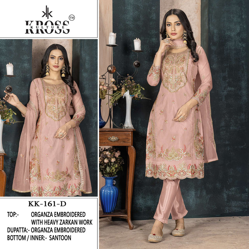 Kross Kulture Kk 161 Organza Embroidery Party Wear Suit