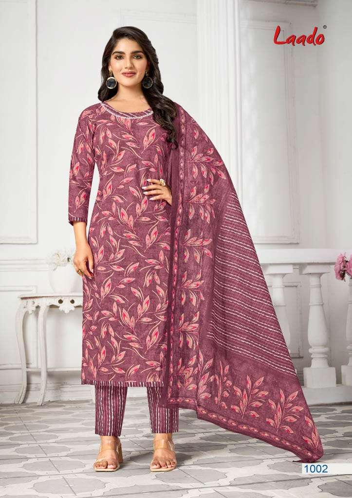 Laado Nargis Vol 1 Cotton Daily Wear Kurti Pant Dupatta Set