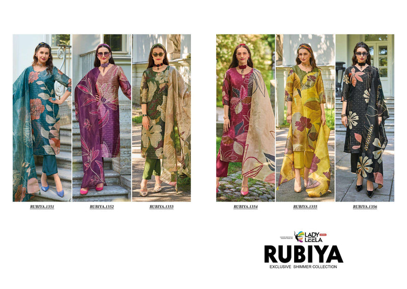 Lady Leela Rubiya Jacquard Digital Print Kurti Pant Dupatta Set