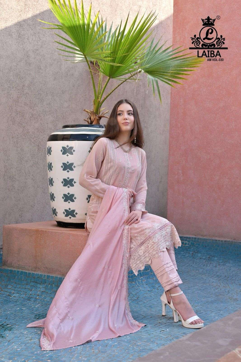 Laiba The Designer Studio Am Vol 330 Georgette Designer Kurti Pant Dupatta Set