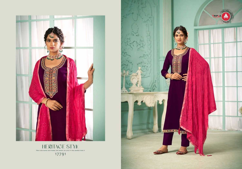 Triple A Laila Cotton Hand Work Designer Party Wear Salwar Kameez