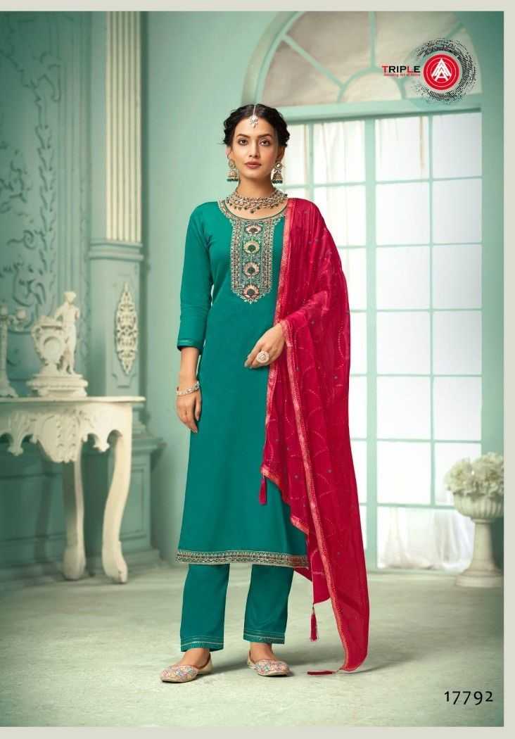 Triple A Laila Cotton Hand Work Designer Party Wear Salwar Kameez