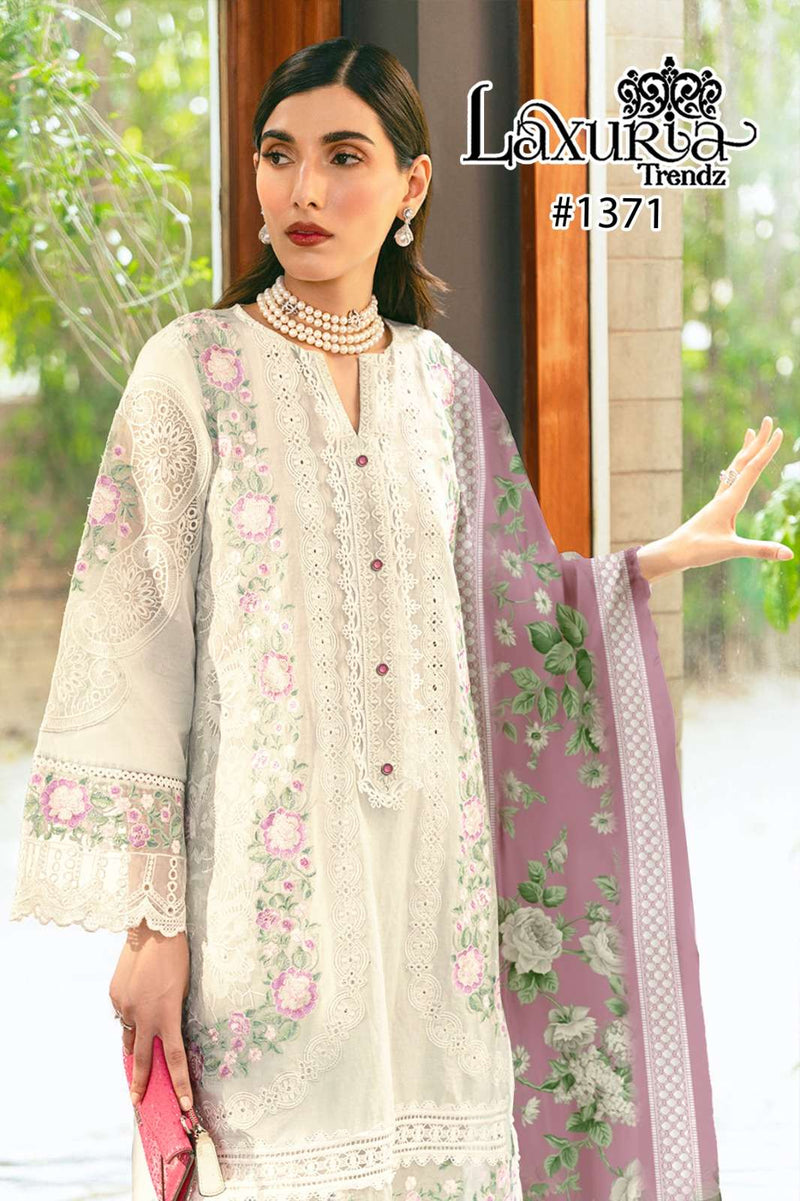 Laxuria Trendz Z D No 1371 Georgette Designer Stylish Heavy Embrodeiry With Hand Work Designer Suit