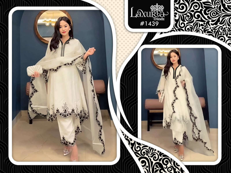 Laxuria Trendz D No 1439 Fox Georgette Designer Party Wear Suit