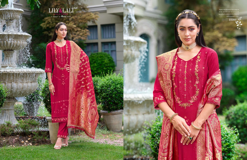 Lily And Lali Hasmeena Vol 4 Viscose Handwork Embroidery Festiv Wear Suit Collection