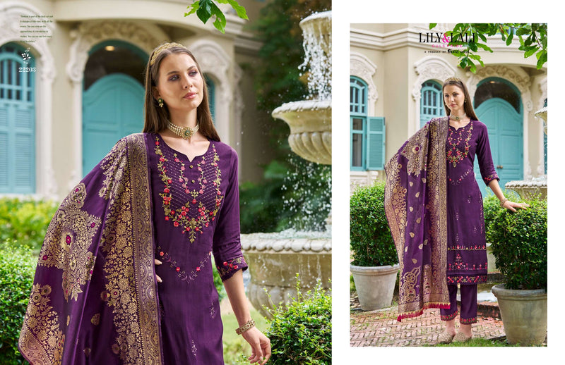 Lily And Lali Hasmeena Vol 4 Viscose Handwork Embroidery Festiv Wear Suit Collection