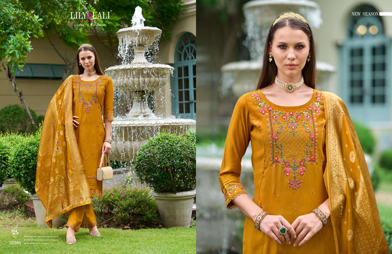 Lily And Lali Hasmeena Vol 4 Viscose Handwork Embroidery Festiv Wear Suit Collection