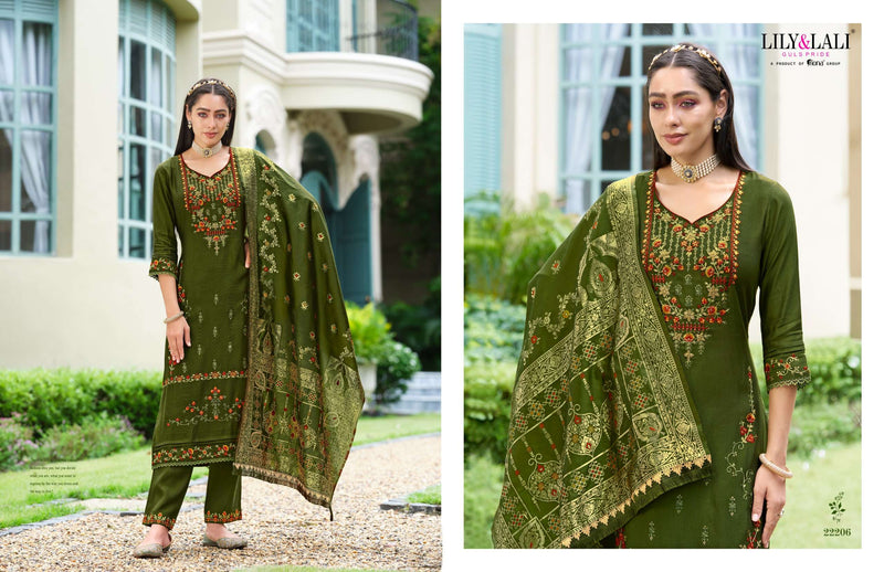 Lily And Lali Hasmeena Vol 4 Viscose Handwork Embroidery Festiv Wear Suit Collection