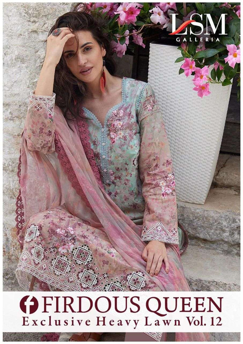 Lsm Galleria Firdous Queen Lawn Vol 12 Cotton Fancy Party Wear Suit