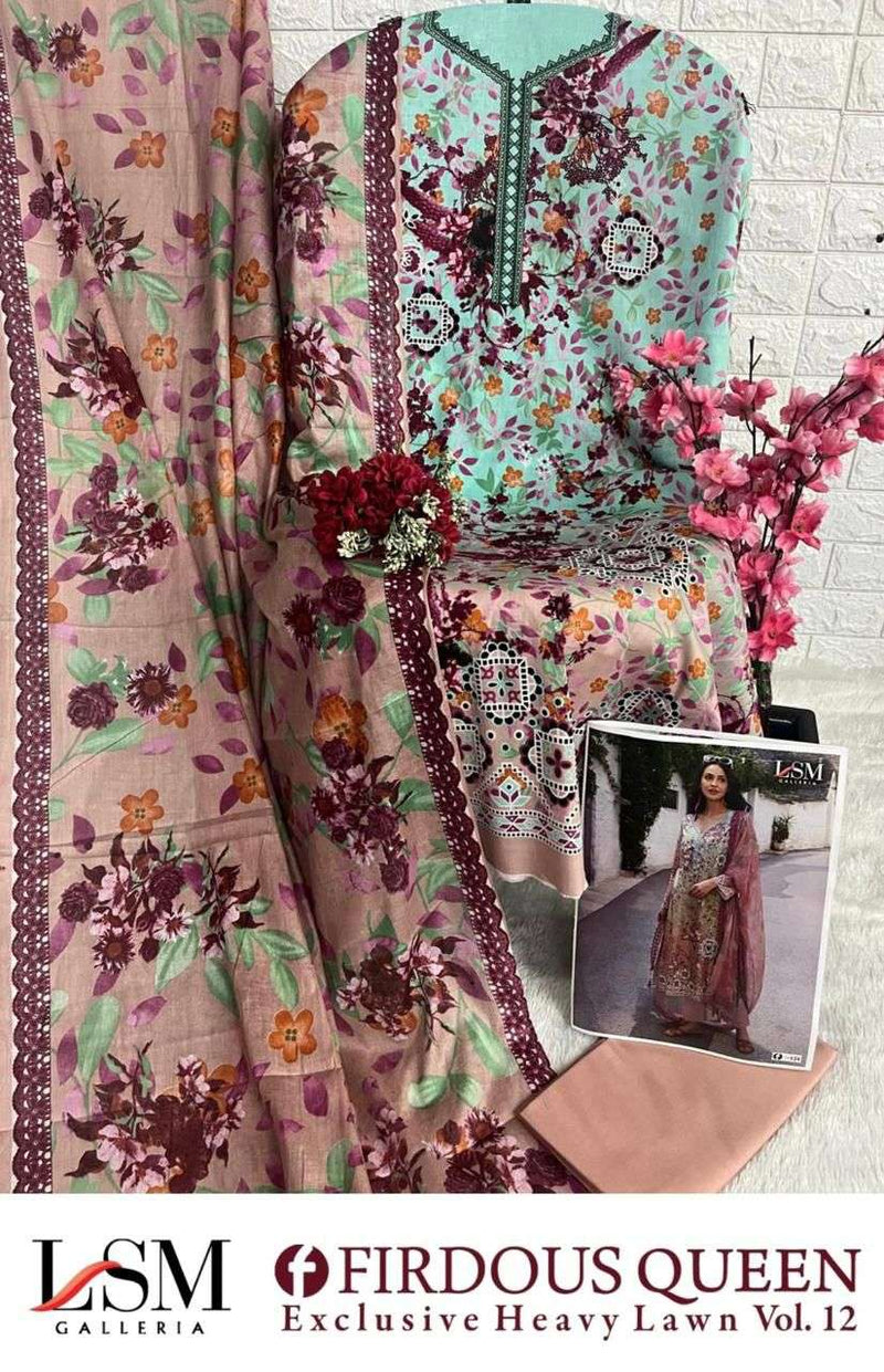 Lsm Galleria Firdous Queen Lawn Vol 12 Cotton Fancy Party Wear Suit